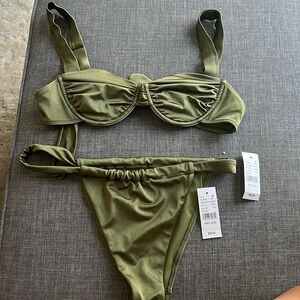 NEW Pac Sun Moss Green bikini set
